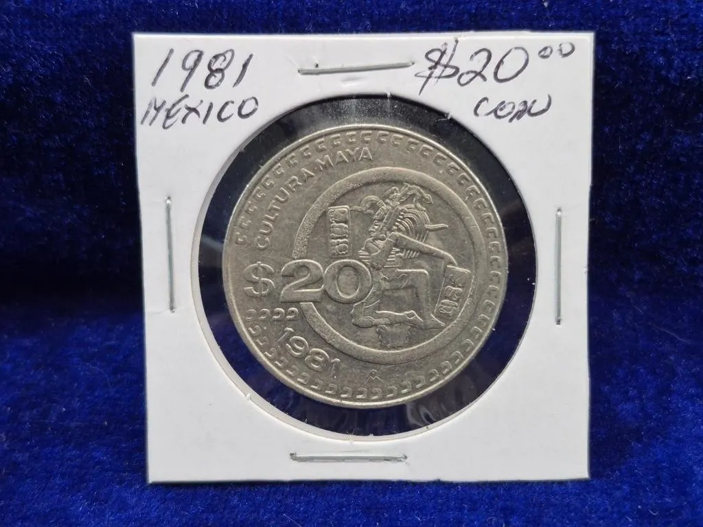 1981 Mexico $20 Cultura Maya Coin