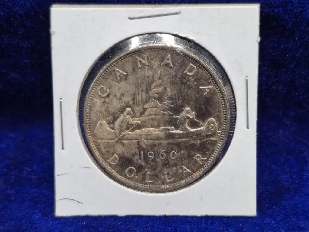 1960 & Elizabeth II Canada Silver Dollar Coins (2)