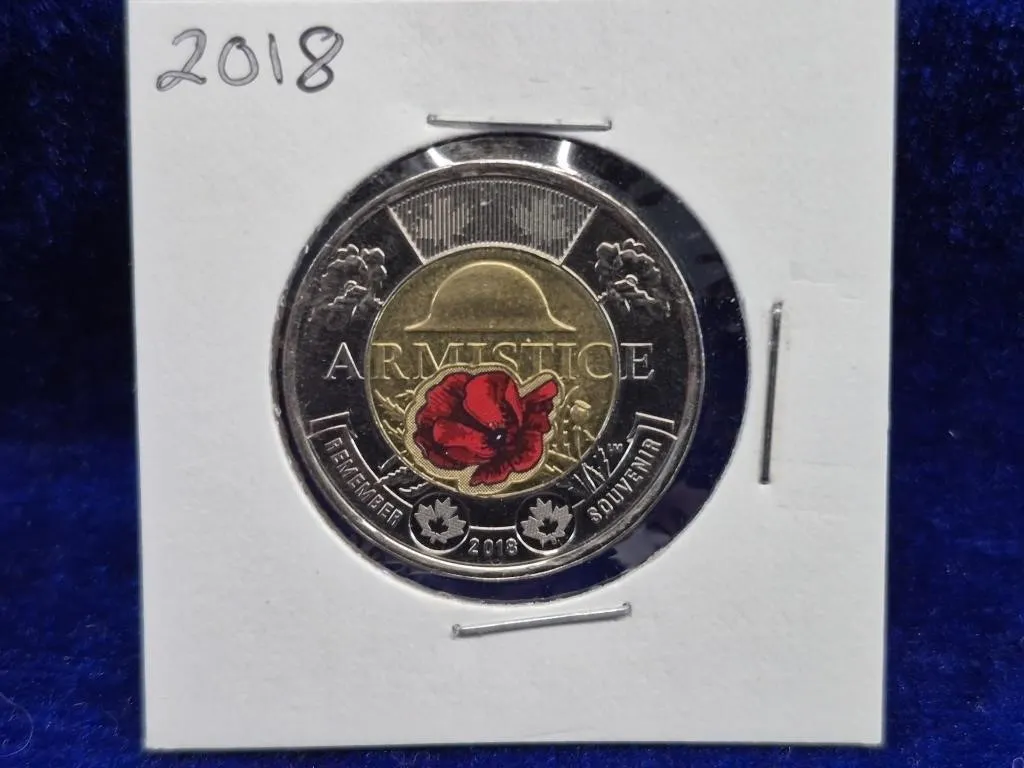 2018 Canada $2 Armistice Toonie Coins (2)