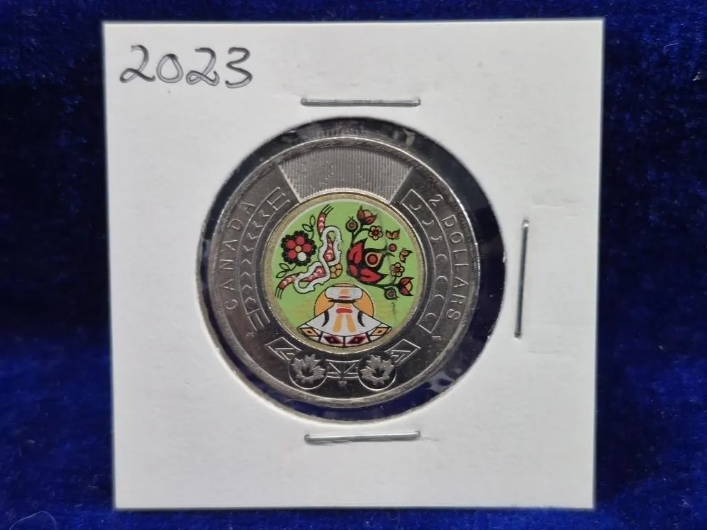 2023 Canada $2 Coloured Coin & Toonie, 2pc