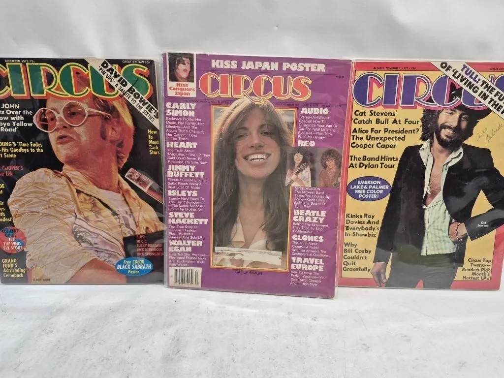 Circus Magazine Lot: Elton John, Cat Stevens,