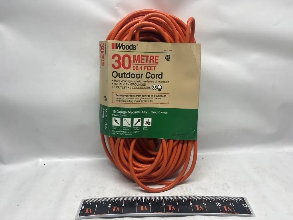 Woods 30 Metre Outdoor Extension Cord, 16 Gauge