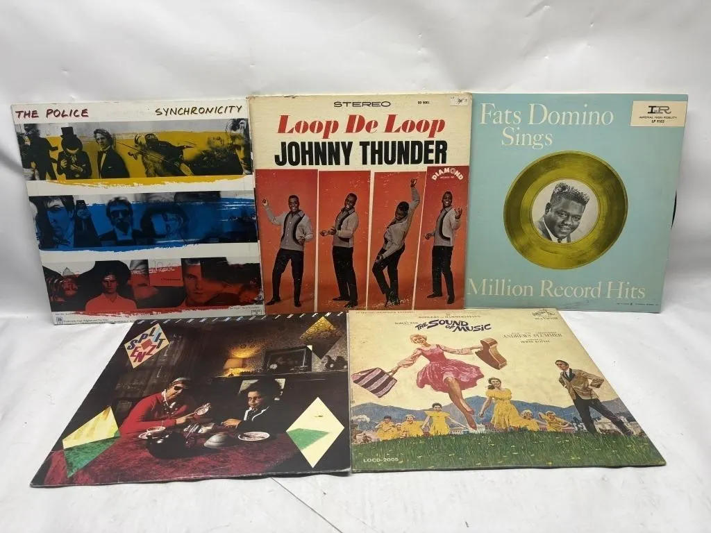 Vinyl LP Lot: Police, Fats Domino, Split Enz,