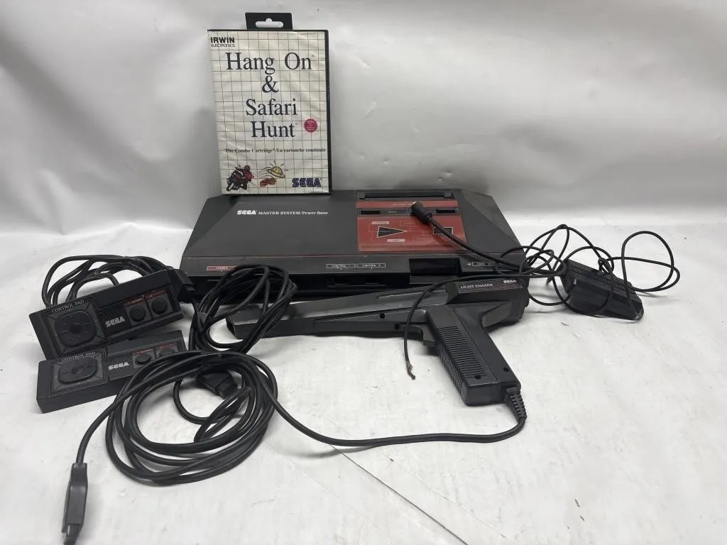 Sega Master System Console w/ Controllers, Light
