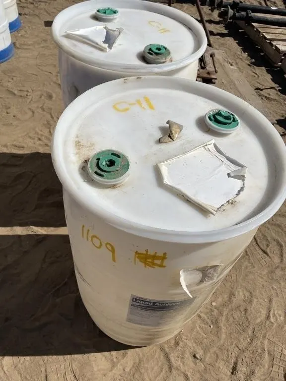 (2) PLASTIC BARRELS 45GAL