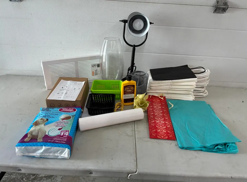 Lamp, Vent, Bags and Dog Pads