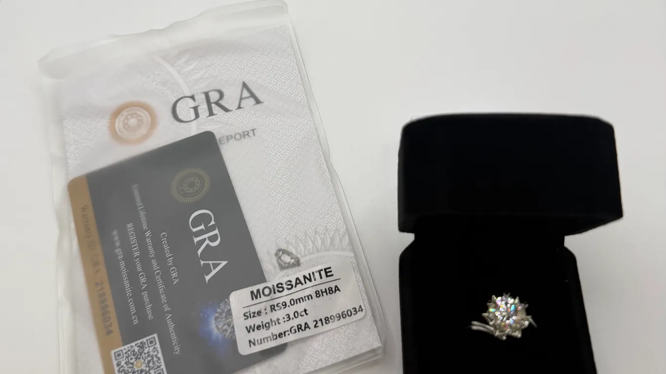 925S 3.0ct Moissanite Lab Diamond Snowflake Ring~New!