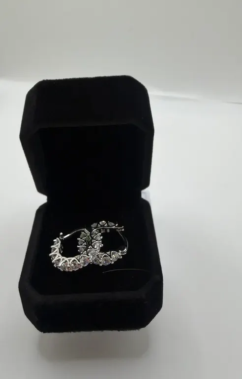 Platinum Plated 2.2tcw Each-Simulated Diamond (CZ) Huggie Earrings~New!