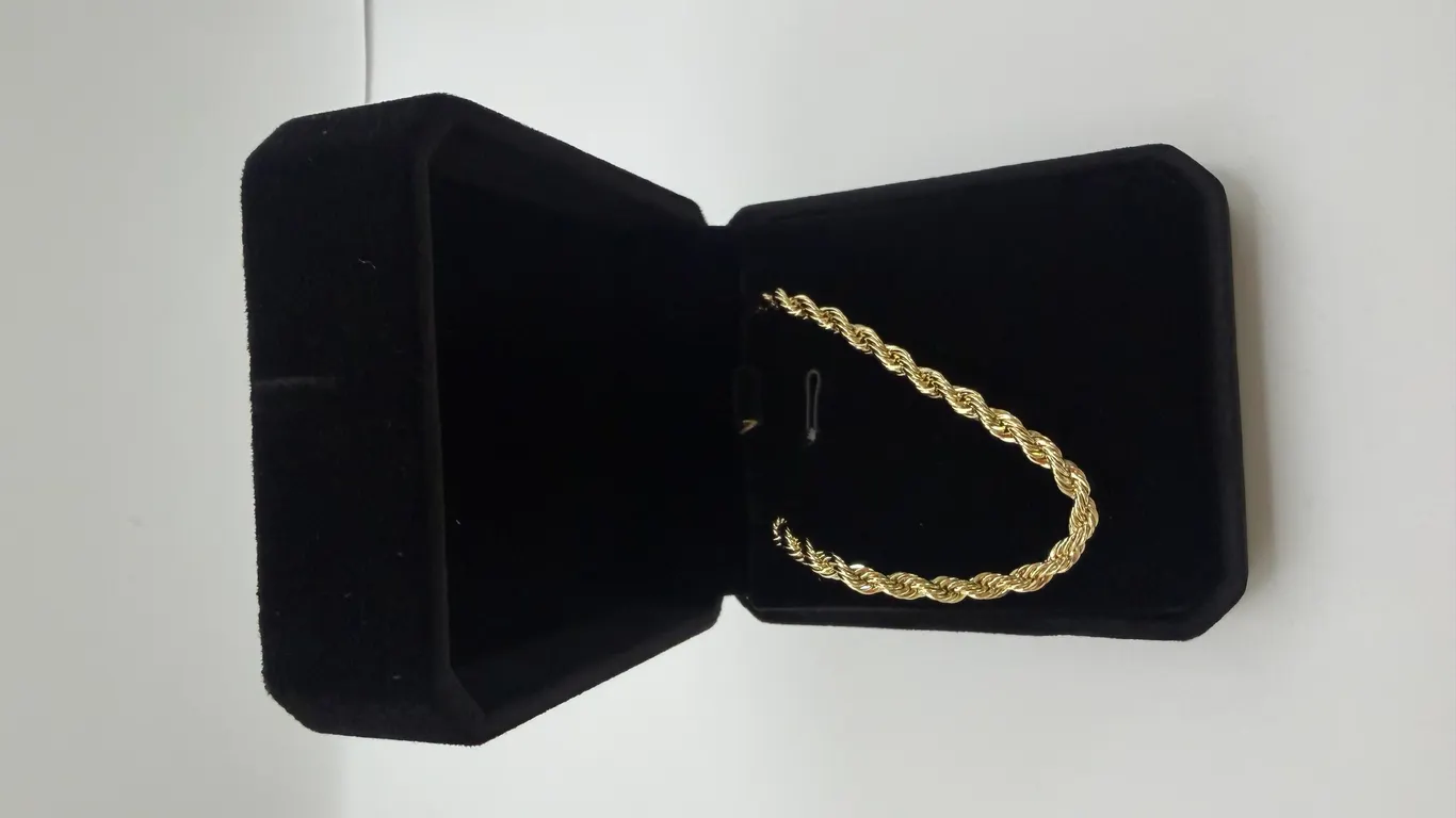 14K Gold Plated 4.0mm Twisted Rope Necklace~New!