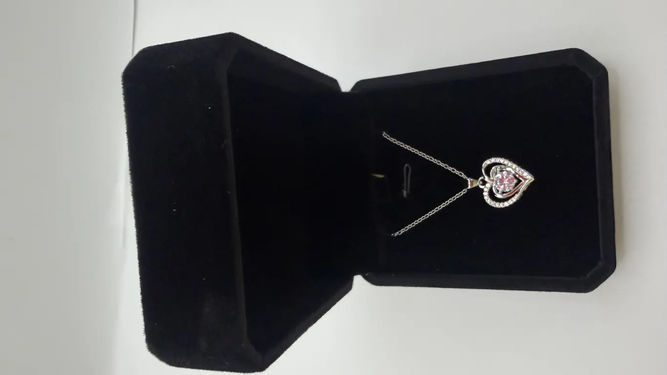 925S 0.6ct Simulated Diamond (CZ) Heart Halo Necklace ~New!