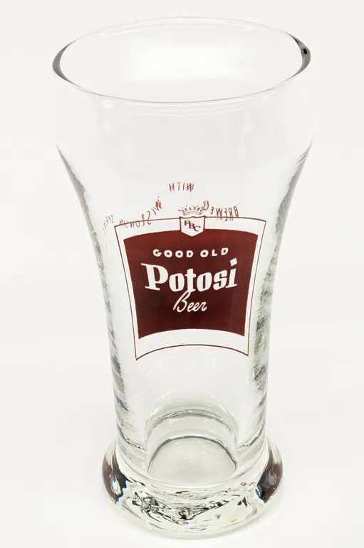 GOOD OLD POTOSI BEER DRINKING GLASS WISCONSIN (BROWN ONLY)