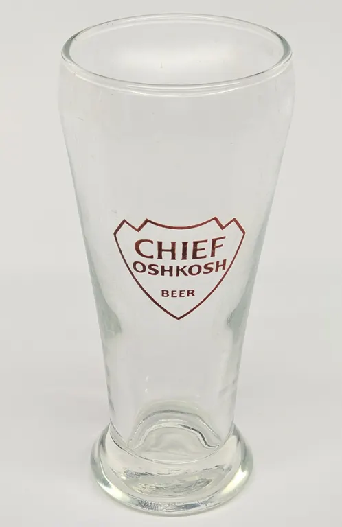 CHIEF OSHKOSH BEER WISCONSIN DRINKING GLASS
