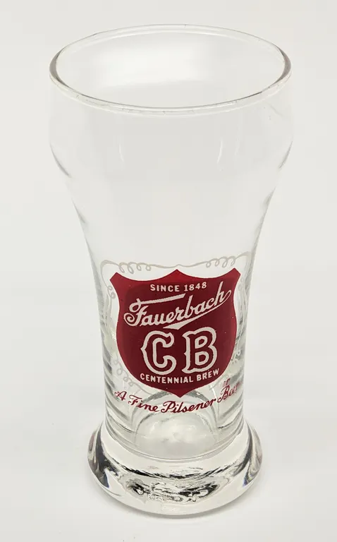 FAUERBACH CB CENTENNIAL BREW MADISON WISCONSIN BEER DRINKING GLASS
