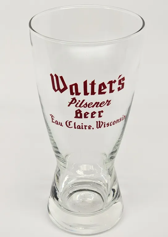 WALTER'S PILSENER BEER EAU CLAIRE WISCONSIN DRINKING GLASS