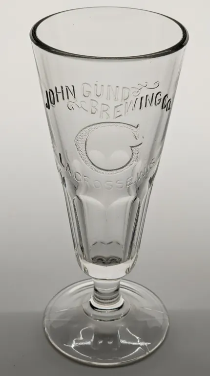 PRE PRO JOHN GUND BREWING CO LA CROSSE WISCONSIN DRINKING GLASS