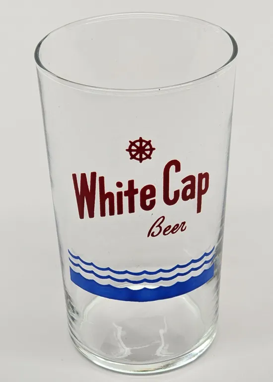 WHITE CAP BEE TWO RIVERS WISCONSIN DRINKING GLASS