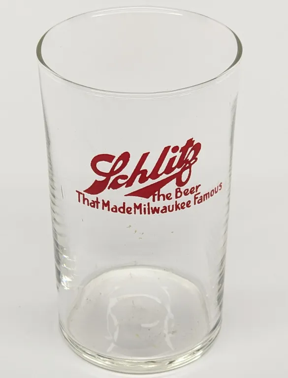 SCHLITZ BEER MILWAUKEE WISCONSIN DRINKING GLASS