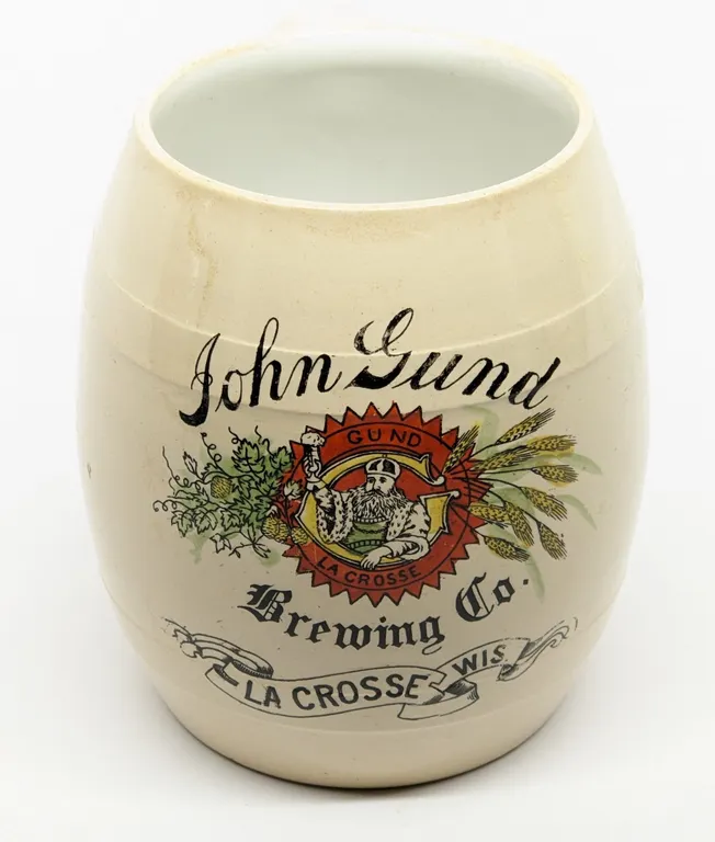 PRE PROHIBITION JOHN GUND BREWING LA CROSSE WISCONSIN BER STEIN MUG