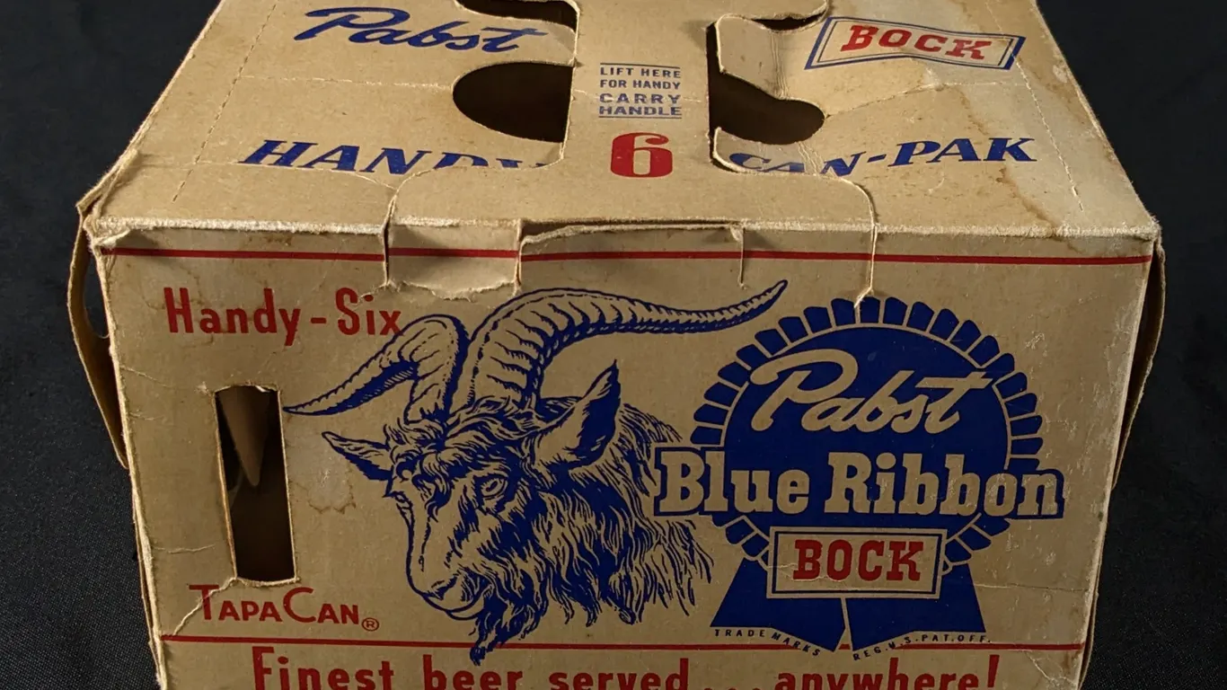 PABST BLUE RIBBON BOCK BEER TAPACAN HANDY 6 CAN PAK
