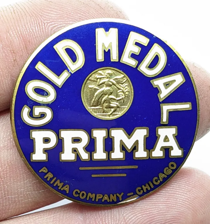 BALL TAP KNOB HANDLE INSERT GOLD MEDAL PRIMA BEER CHICAGO ILLINOIS