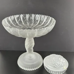 Bohemian Frosted Crystal Art Glass Pieces