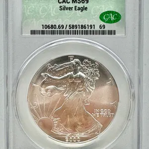 2000 CAC MS69 American Silver Eagle $1 Coin