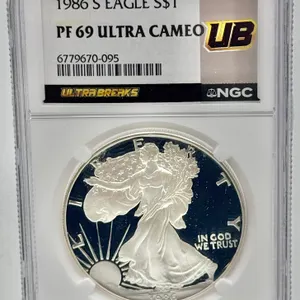 1986 S American Silver Eagle PF69 NGC