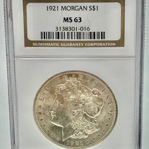 1921 Morgan Silver Dollar NGC MS 63