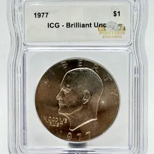 1977 Eisenhower Dollar ICG Brilliant UNC