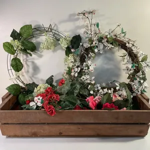 Taylor Wines Wooden Crate & Artificial Floral Wreaths