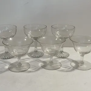 Set of 6 Vintage Crystal Champagne/Sherbet Glasses