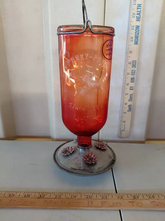 Perky Pet Glass/Metal Hummingbird Feeder 10.5" Tall