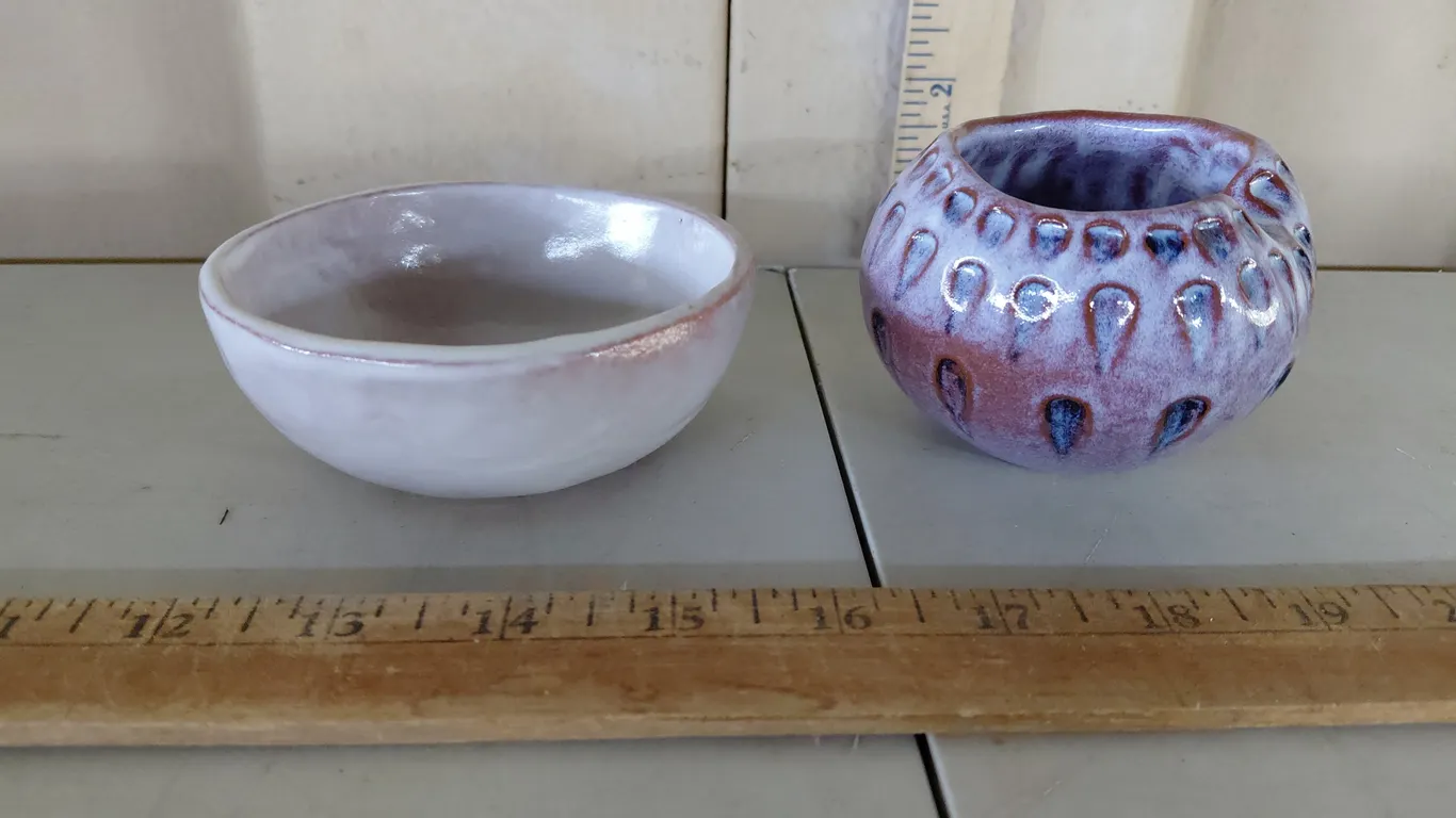 2 Signed Pottery Small Bowls