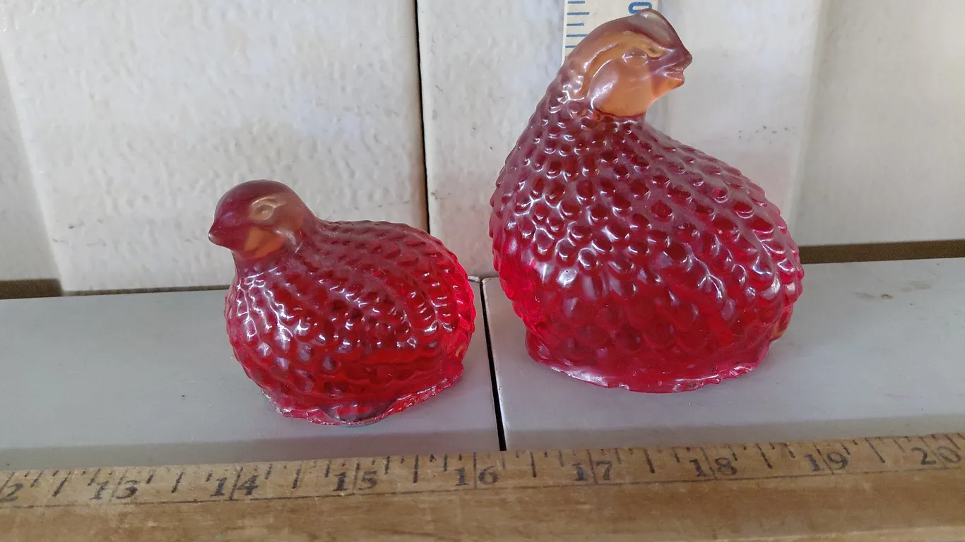 2 Resin Quail Bird Figures