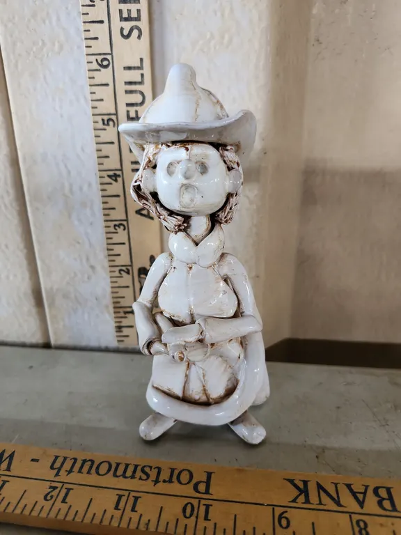 Vintage Signed Pottery Italy Firefighter Figure 5.75"