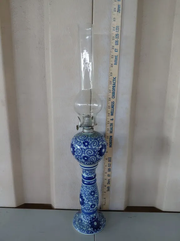 Vintage Pottery Oil Lamp, Has Been Glued (Silicone) Together