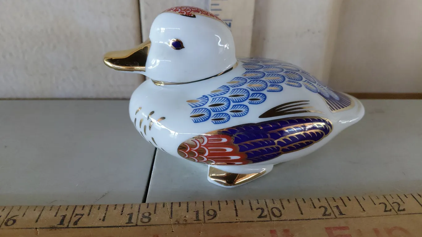 Vintage Japanese Porcelain Duck Paperweight From Tapestry Collection