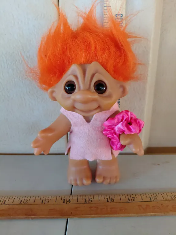 Vintage 1977 Thomas Dam Good Luck Troll Doll Made In Denmark 6" Tall
