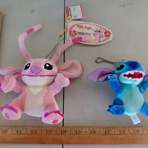2 Plush Stitch & Angel Key Chains