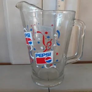 Vintage Pepsi Glass Pitcher 9" Tall