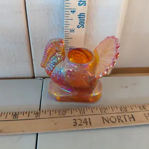 Vintage Mosser Glass Marigold Carnival Glass Turkey Toothpick Holder 3" Tall