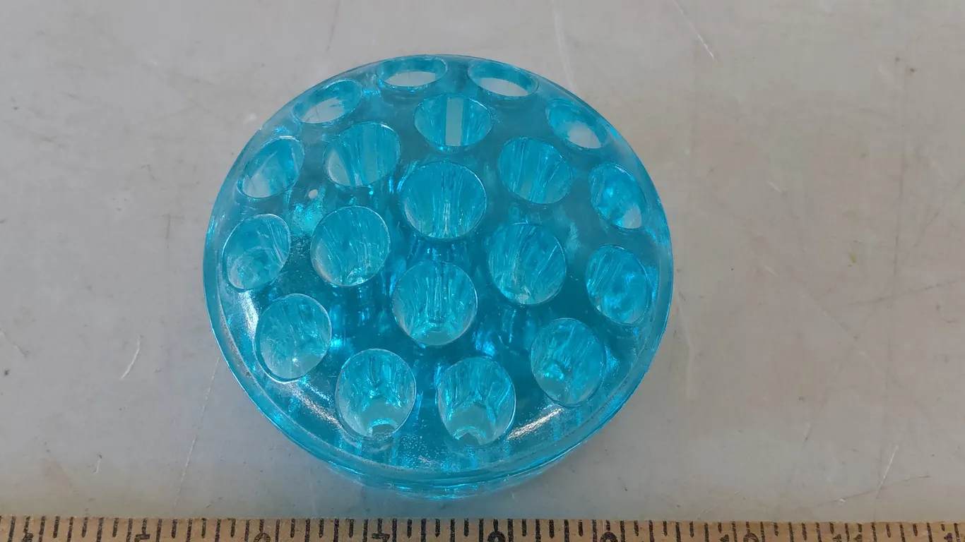 Vintage Light Blue Glass Flower Frog 4"X2"