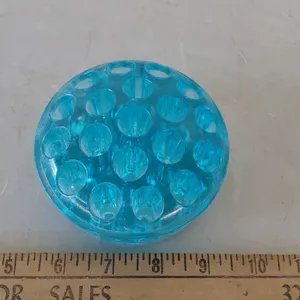 Vintage Light Blue Glass Flower Frog 4"X2"