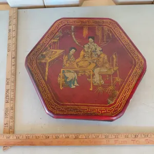Vintage Chinese Checkers Marble Game, Box Has Finish Damage 13.5"X12.5"X1.5"
