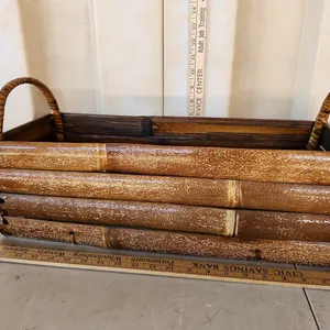 Vintage Philippines Handcrafted Basket 28"X8"X10"