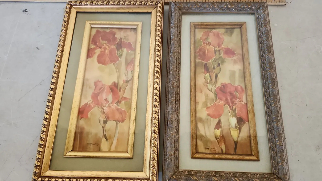 Pair Accent Art Floral 6"X12"