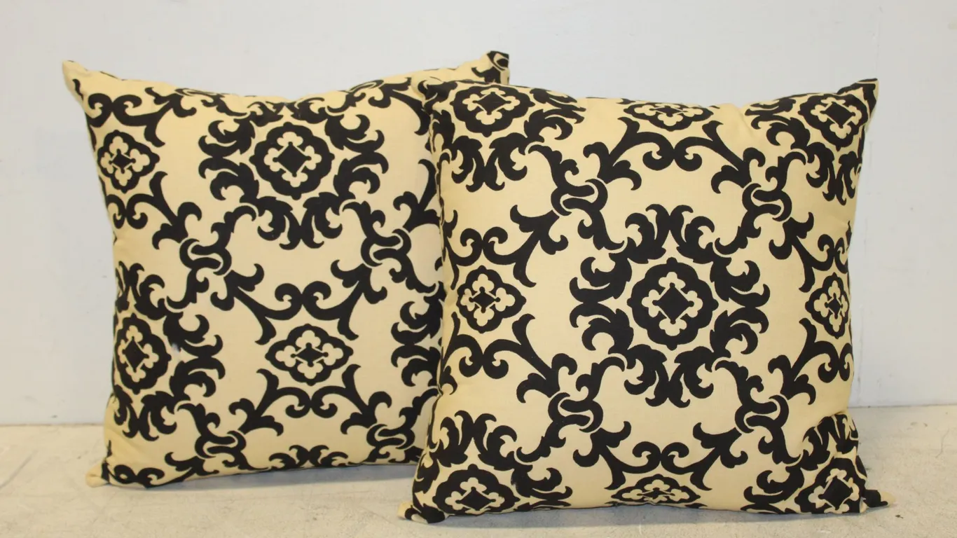 Black & Cream Patterned Throw Pillows