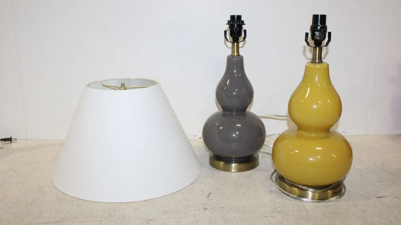 Gray & Yellow Ceramic Table Lamps