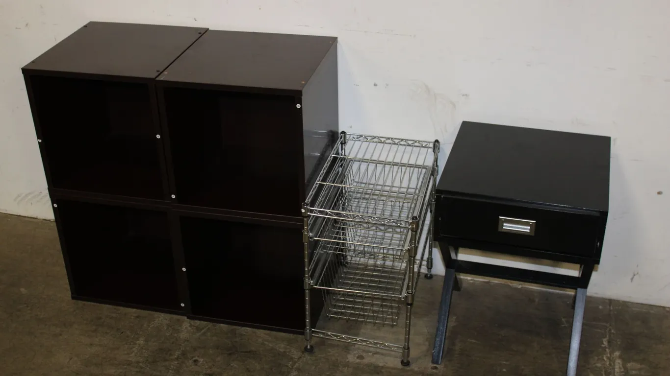 Storage Cubes, Wire Stand & Side Table