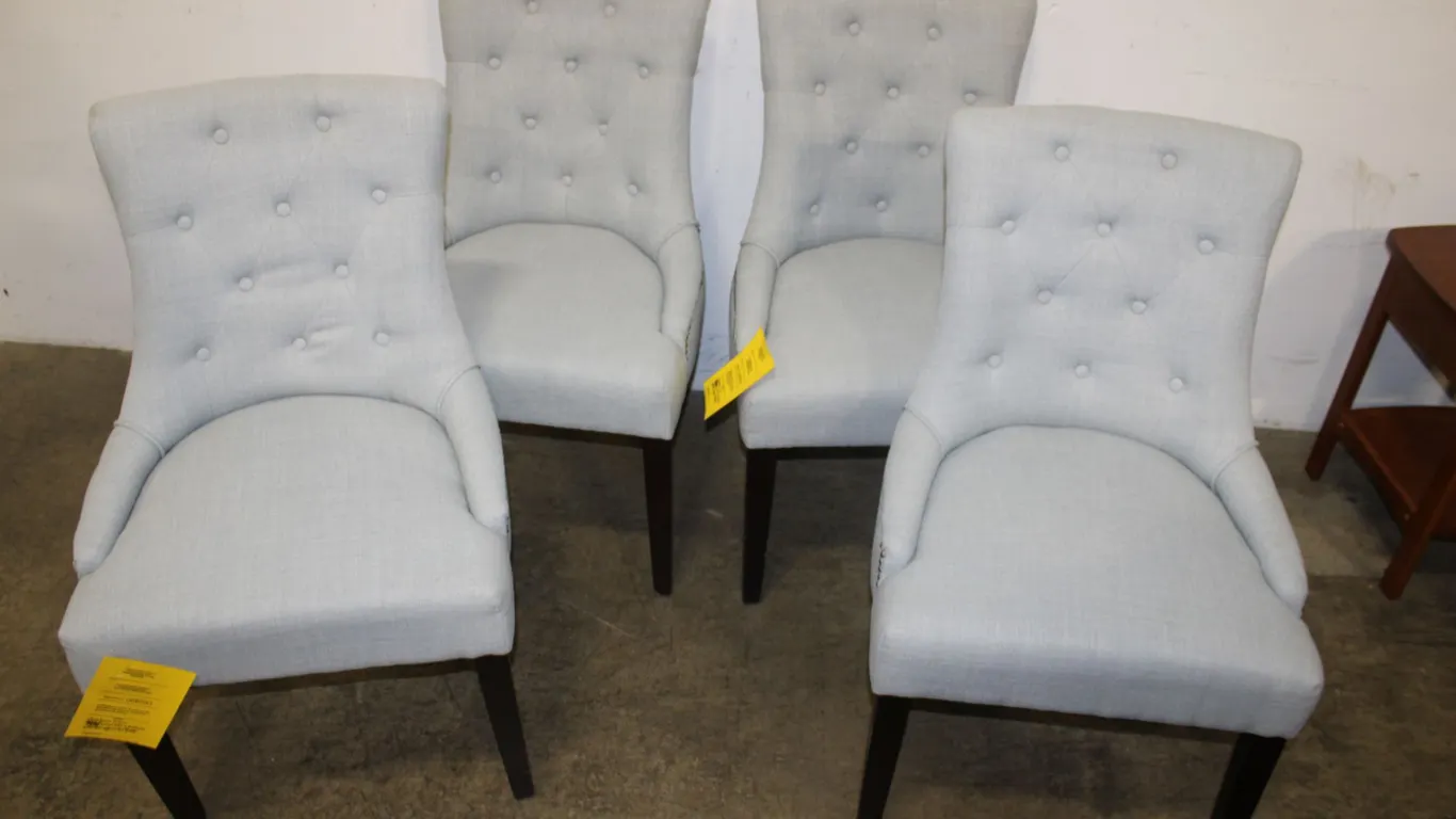 Gray Tufted Dining Chairs